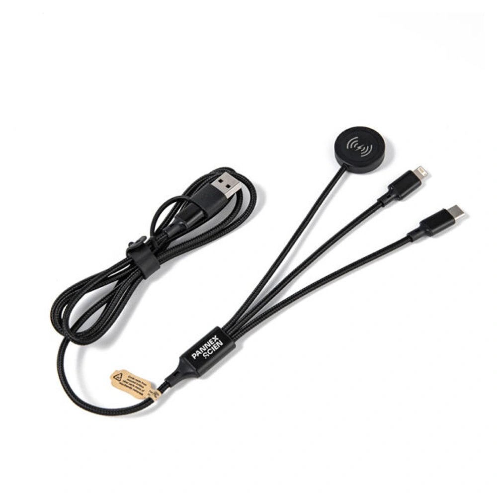 Multikabel 3-i-1 med trådlös laddning